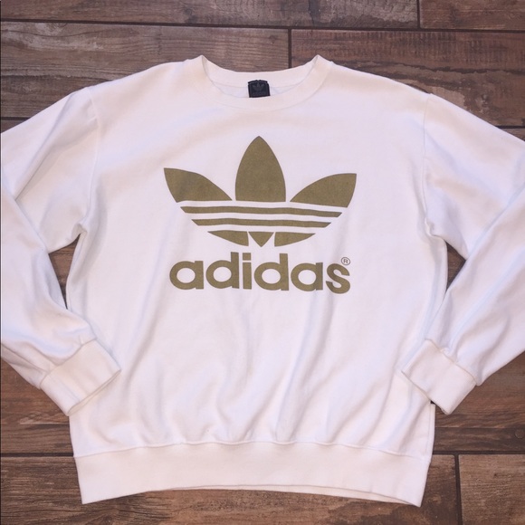 Other - Authentic Adidas sweatshirt white with gold Sz. M